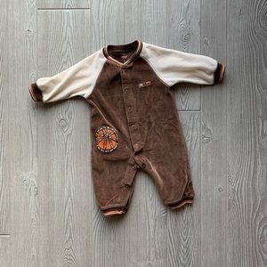 Carter’s Brown, Cream and Orange velour jumpsuit